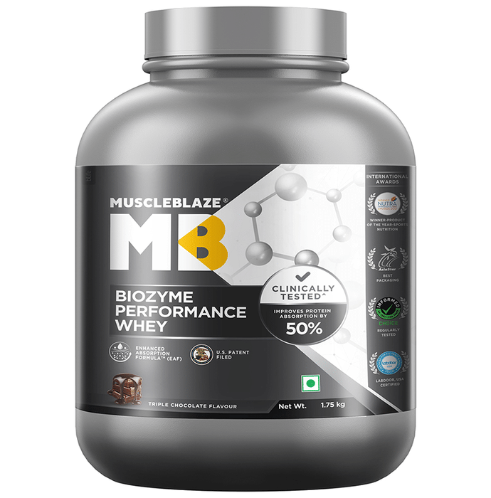 MuscleBlaze MB Biozyme Performance Whey Protein Powder Triple Chocolate
