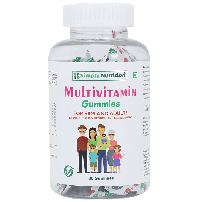Simply Nutrition Multivitamin Gummies for Kids and Adults Strawberry