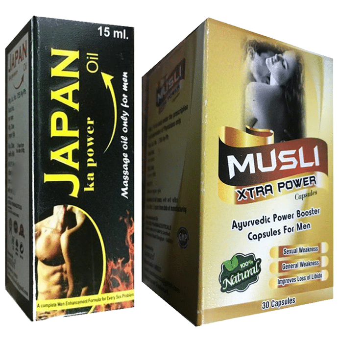 Cackle's Combo Pack of Japan Ka Power Oil 15ml & Musli Xtra Power 30 Capsule