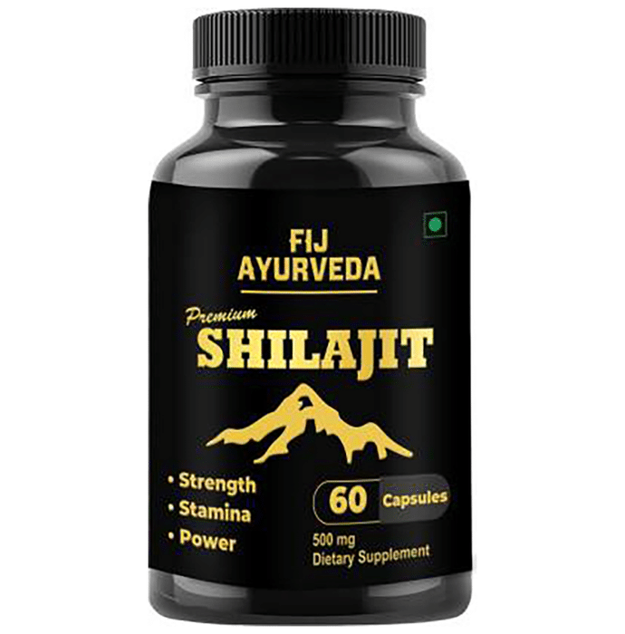 Fij Ayurveda Premium Shilajit 500mg Capsule