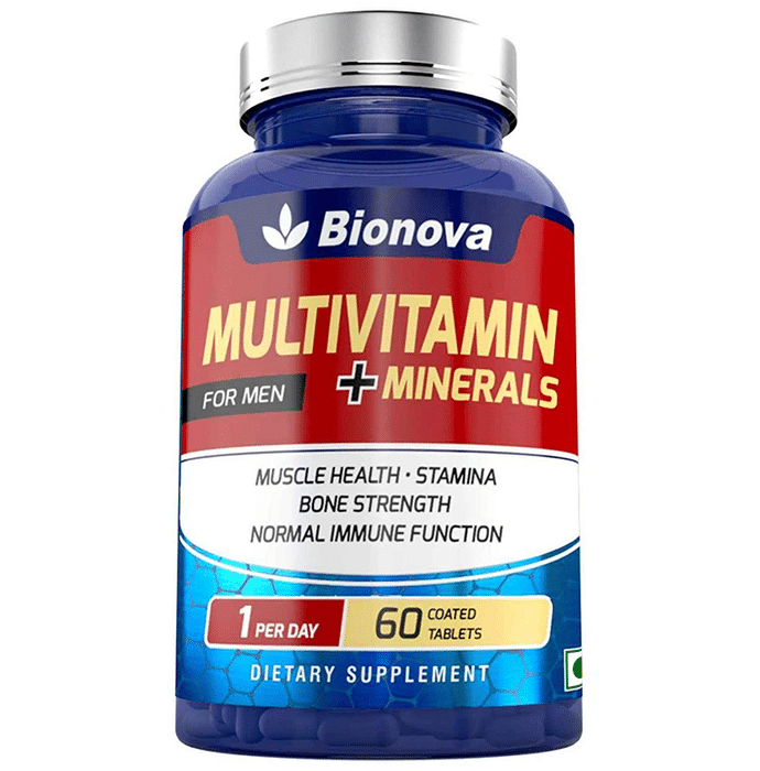 Bionova Multivitamin + Minerals for Muscle Health, Stamina, Bone Strength and Normal Immune Function for Men Tablet for Men