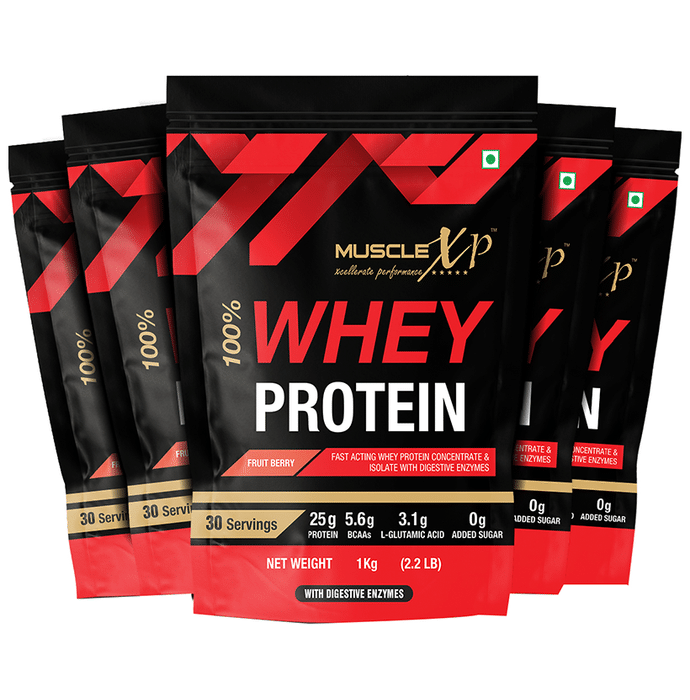 MuscleXP 100% Whey Protein (1kg Each) Fruit Berry