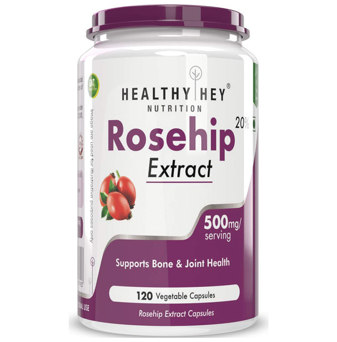 HealthyHey Rosehip Extract 500mg Vegetable Capsule