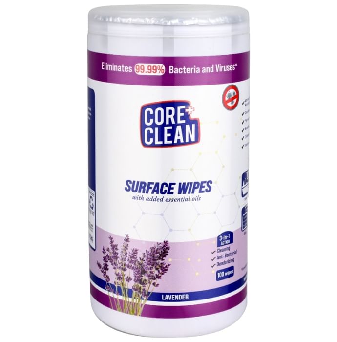 Core Clean Surface Wipes (100 Each) Lavender