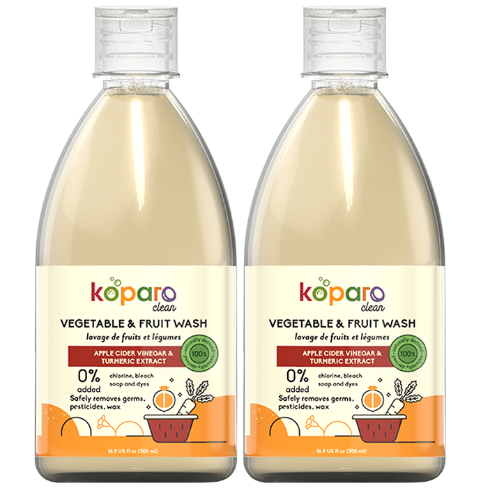 Koparo Vegetable & Fruit Wash (500ml Each) Apple Cider Vinegar and Turmeric Extract