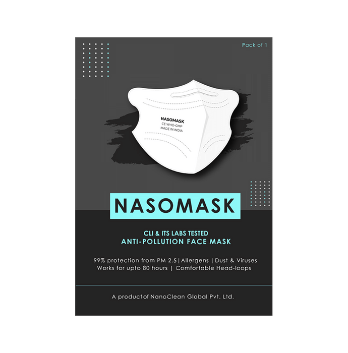 Nasomask N95 Anti-Pollution Face Mask with Headloop Normal Design White