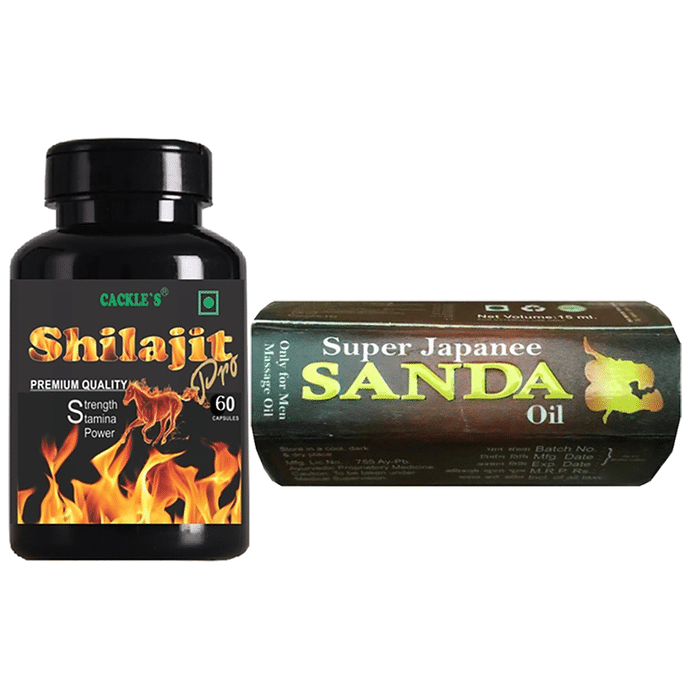 Cackle's Combo Pack of Super Japanee Sanda Oil 15ml & Shilajit Pro 60 Capsule