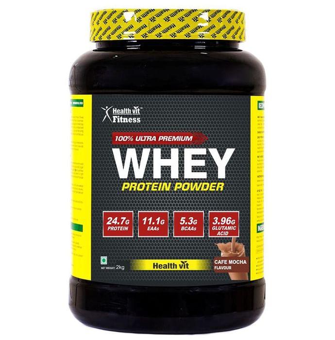 HealthVit 100% Ultra Premium Whey Protein Powder Cafe Mocha