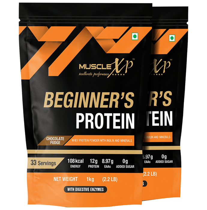 MuscleXP Beginner's Protein (1kg Each) Chocolate Fudge