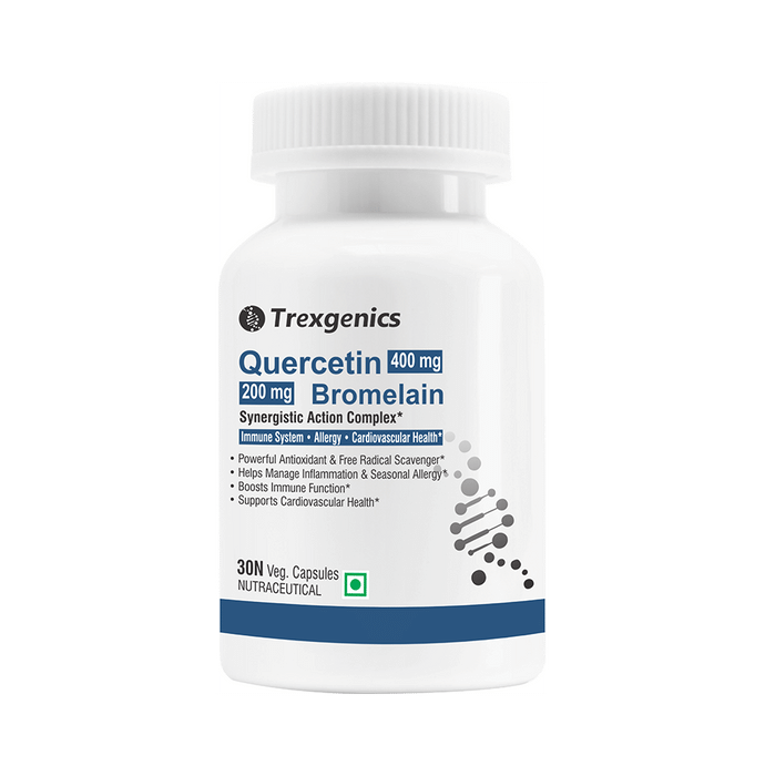 Trexgenics Quercetin 400mg Bromelain 200mg Veg Capsule