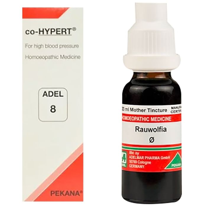 ADEL Anti Hypertensive Combo Pack of 8 CO-Hypert Drop & Rauwolfia Mother Tincture (20ml Each)