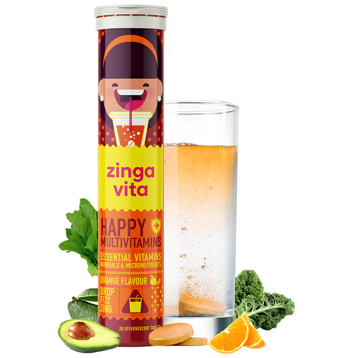 Zingavita Happy Multivitamins Effervescent Tablet Orange