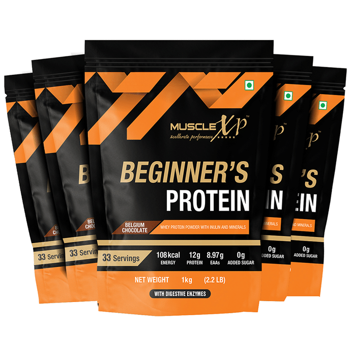 MuscleXP Beginner's Protein (1kg Each) Belgium Chocolate