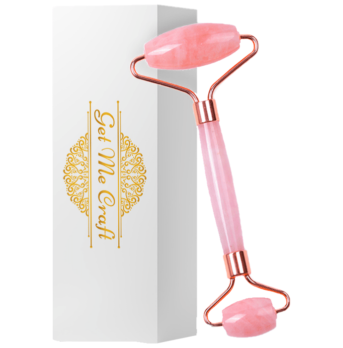 Get Me Craft Combo Pack of Rose Quartz Roller and Gua Sha Facial Massage
