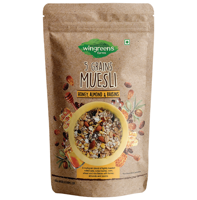 Wingreens Farms 5 Grains Muesli Honey, Almond & Raisins