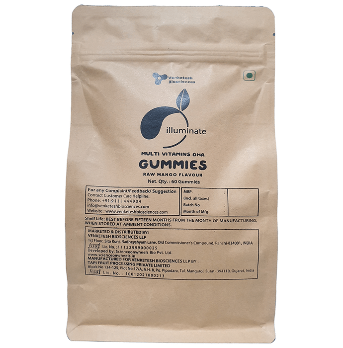 Illuminate Multivitamins DHA Gummies Raw Mango