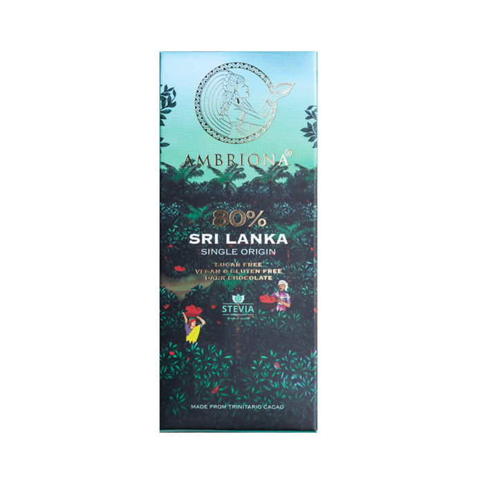 Ambriona 80% Sri Lanka Single Origin Dark Chocolate Sugar Free