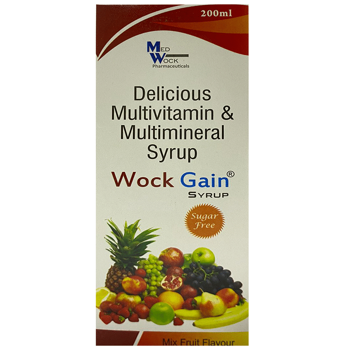 Wock Gain Syrup Mix Fruit Sugar Free