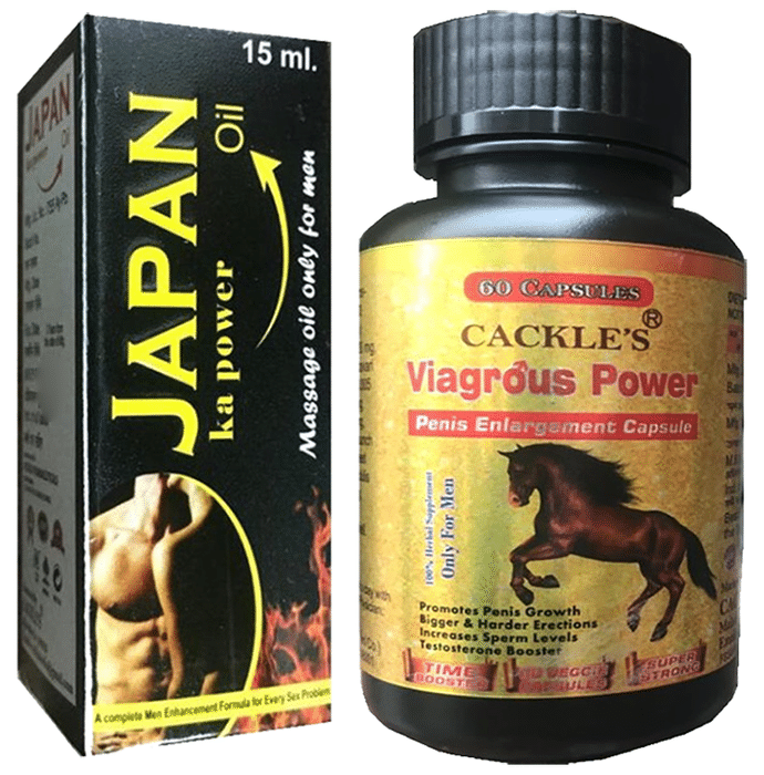 Cackle's Combo Pack of Japan Ka Power Oil 15ml & Viagrous Power 60 Capsule