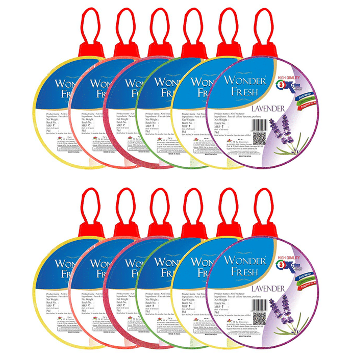 Wonder Fresh Air Freshener (60gm Each) 2 Rose,2 Lavender,2 Sandal,2 Mogra,2 Jasmine,2 Lemon