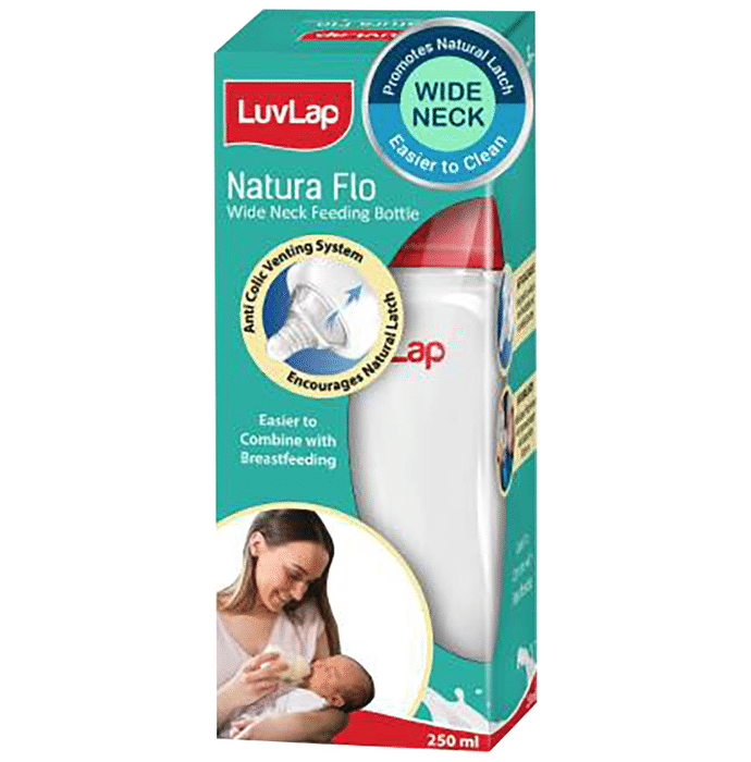 LuvLap Natura Flo Wide Neck Feeding Bottle 3m+