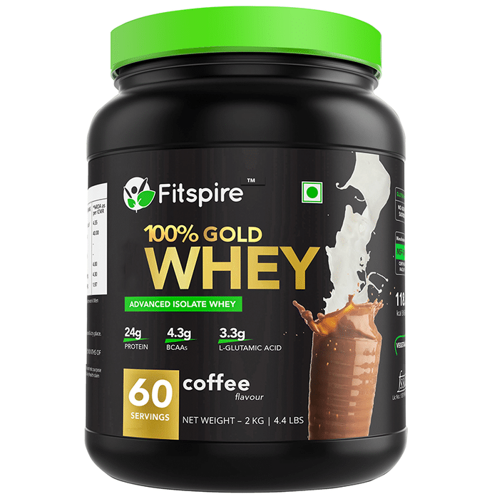 Fitspire 100% Gold Whey Advanced Isolate Protein Powder Coffee