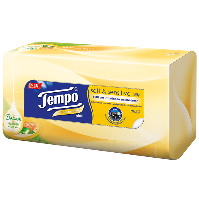 Tempo Soft & Sensitive Plus Facial Tissue 4 Ply