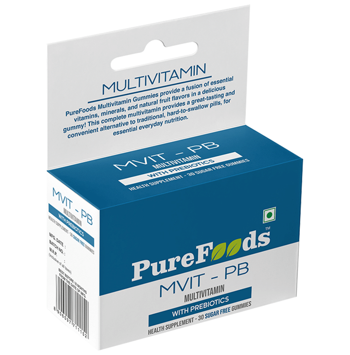 PureFoods Mixed Fruit Multivitamin Gummies with Prebiotics