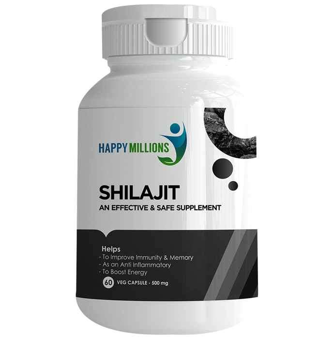 Happy Millions Shilajit Veg Capsule