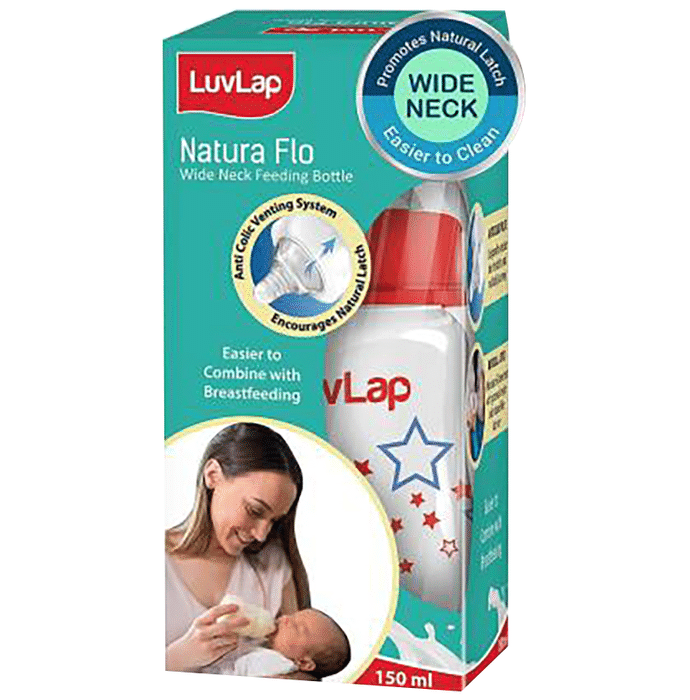 LuvLap Natura Flo Wide Neck Feeding Bottle 0m+