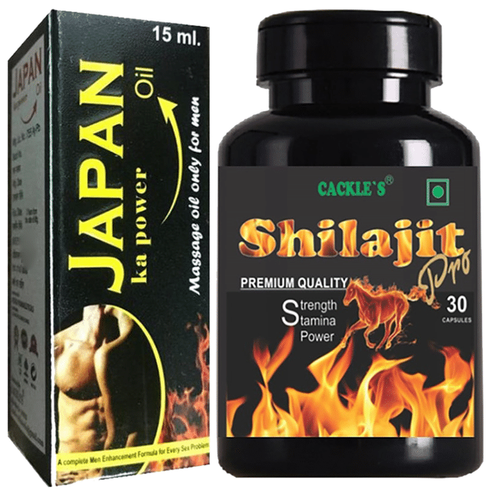 Cackle's Combo Pack of Japan Ka Power Oil 15ml & Shilajit Pro 30 Capsule