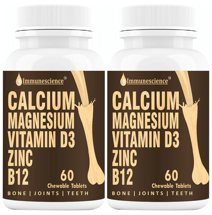Immunescience Calcium Magnesium Vitamin D3 Zinc B12 Chewable Tablet (60 Each)