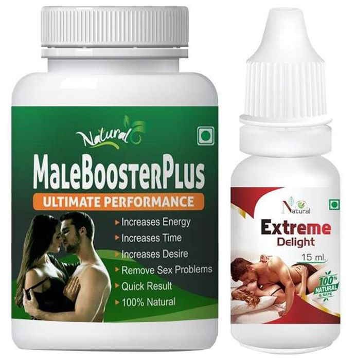 Natural Combo Pack of Natural Male Booster Plus 60 Capsules & Extreme Delight 15ml