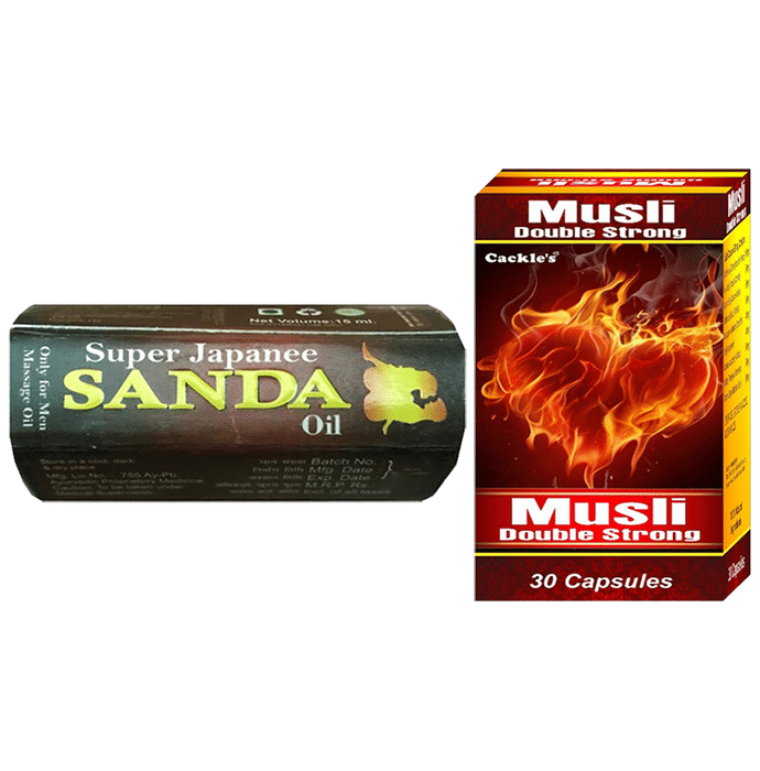 Cackle's Combo Pack of Super Japanee Sanda Oil 15ml & Musli Double Strong 30 Capsule