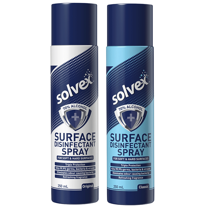 Solvex Surface Disinfectant Spray (250ml Each) Original & Classic
