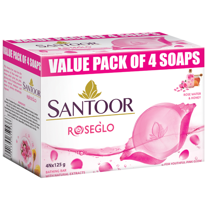 Santoor Roseglo Soap (125gm Each)