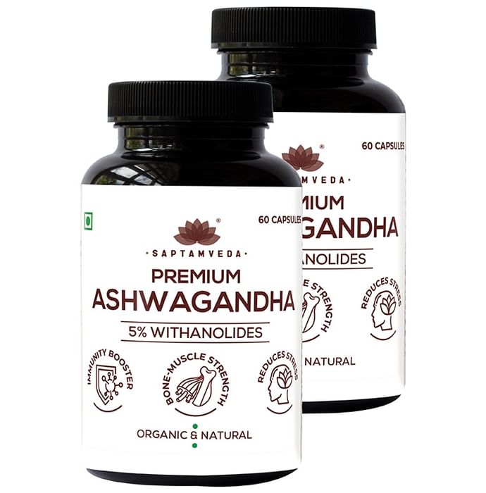Saptamveda Premium Ashwagandha 5% Withanolides Capsule (60 Each)