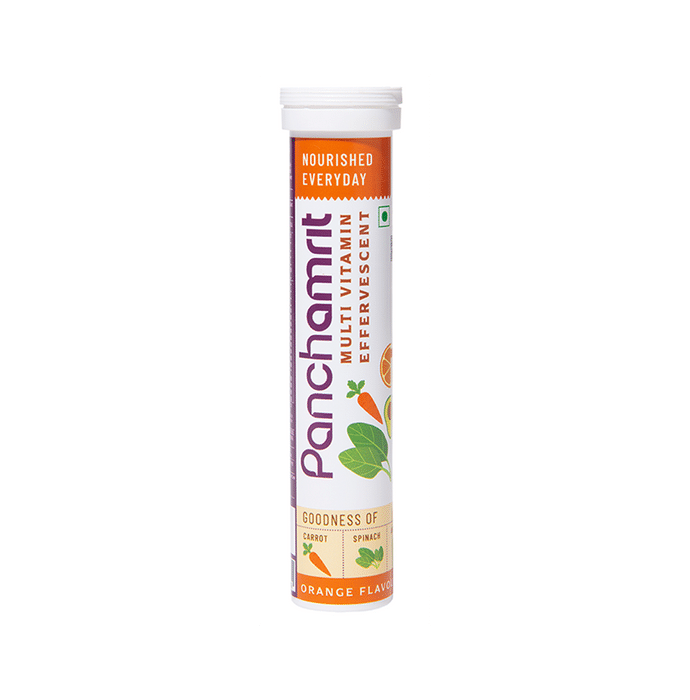 Panchamrit Multivitamin Effervescent Tablet with Goodness of Carrot, Spinach & Avocado Orange