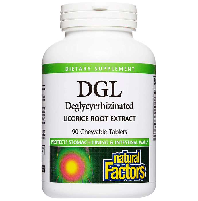 Natural Factors DGL Deglycyrrhizinated Licorice Root Extract Chewable Tablet