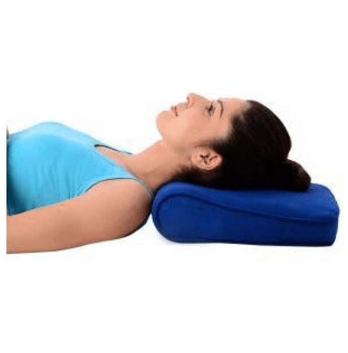 Medtrix Cervical Pillow Spondylosis Neck and Back Pain Support Universal Blue