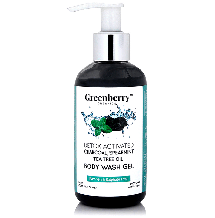 Greenberry Organics Charcoal Spearmint and Tea Tree Oil Body Wash Gel
