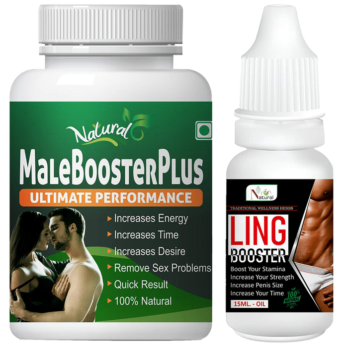 Natural Combo Pack of Male Booster Plus 60 Capsule & Ling Booster Oil 15ml