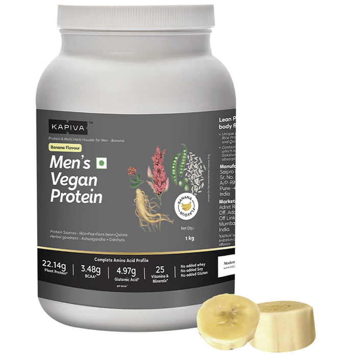 Kapiva Men's Vegan Protein Powder Banana