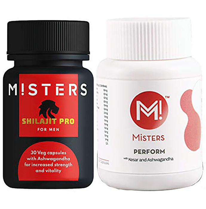Misters Combo Pack of Shilajit Pro for Men Veg Capsule, Perform (30 Each)