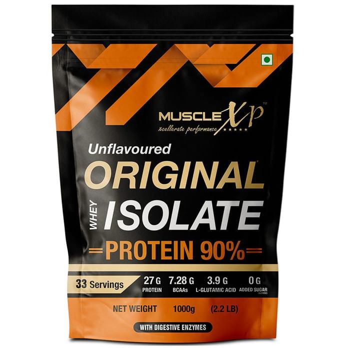 MuscleXP Original Whey Isolate Protein 90% with Digestive Enzymes Unflavoured