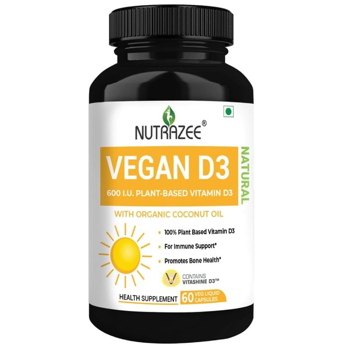 Nutrazee Vegan Vitamin D3 Plant-Based Supplement Veg Liquid Capsule