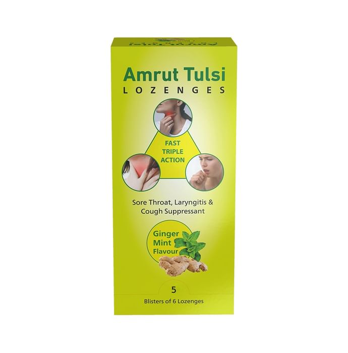 Amrut Tulsi Lozenges (6 Each) Ginger Mint