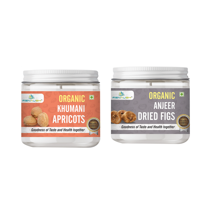Renaush Combo Pack of Organic Khumani Apricots 250gm, Anjeer Dried figs 230gm