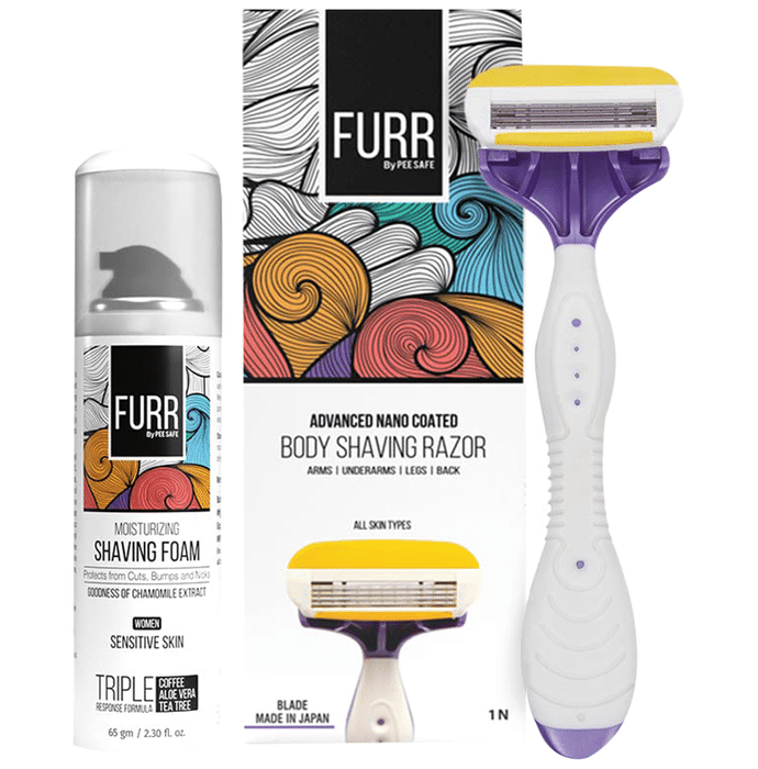 Furr Combo Pack of Body Shaving Razor & Shaving Foam 65gm for Women