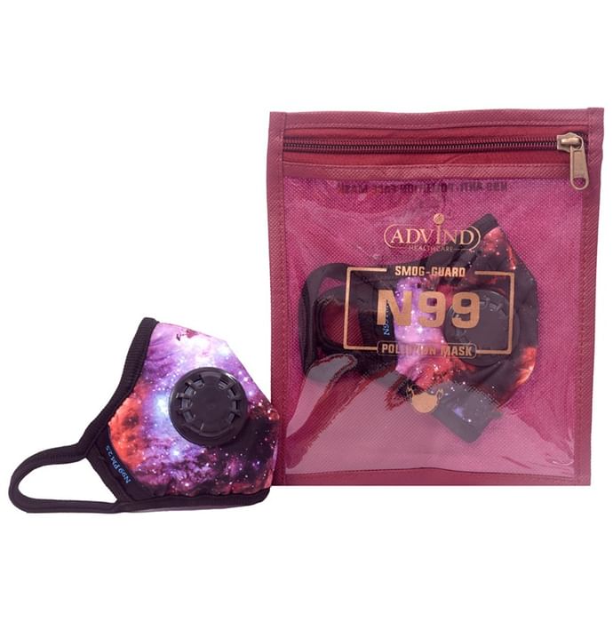 Advind Healthcare Smog-Guard N99 Pollution Mask for Kids Galaxy Design with One Valve
